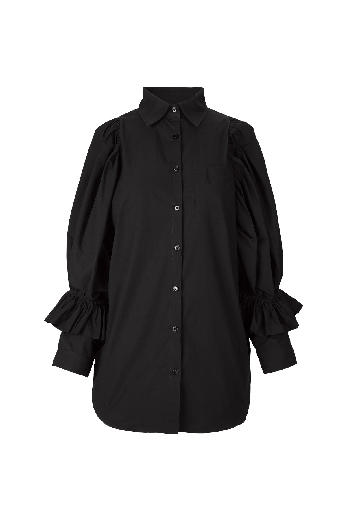 Brenda Ruffle Shirt Black