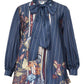 Amona Shirt With Tied Bow - Navy