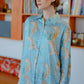 Tigress Oversize Satin Shirt - Blue