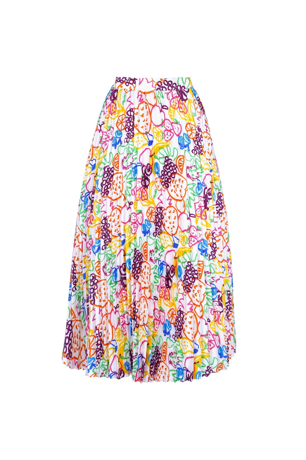 Ameena Fruta Pleated Skirt - Multicolor