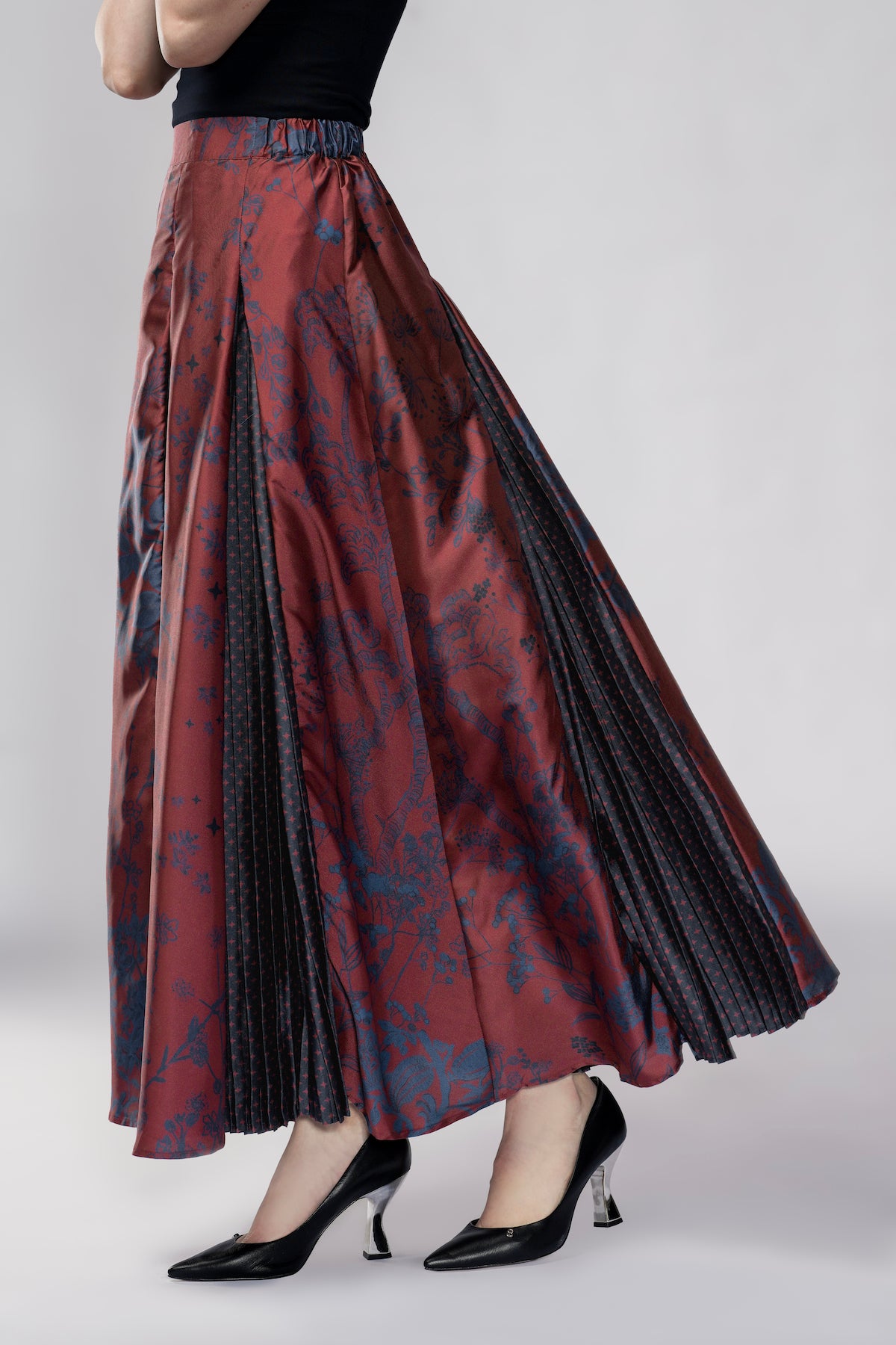 Samara Pleated Skirt - Ruby