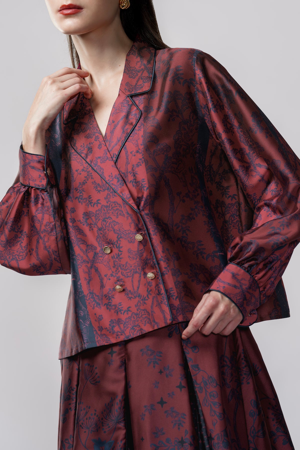 Samara Binding Shirt - Ruby