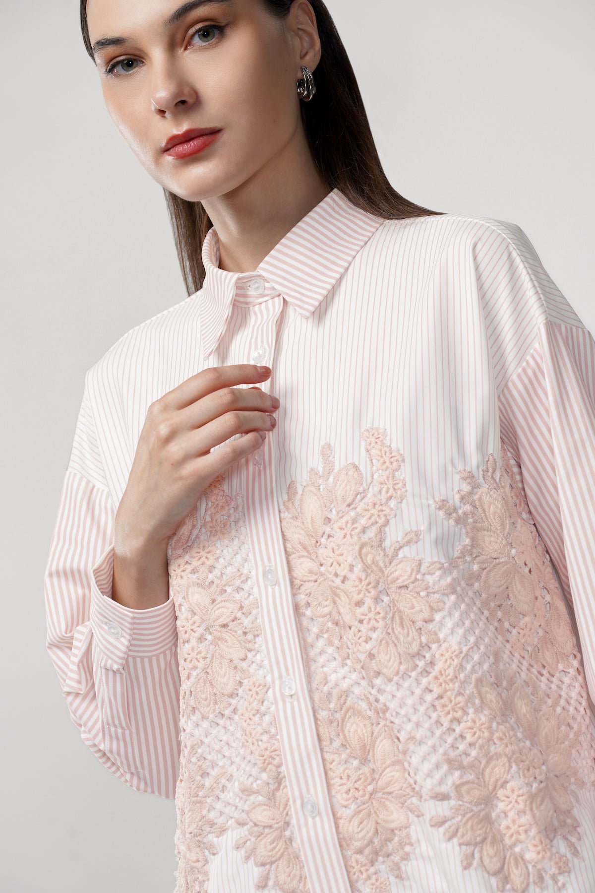 Janella Embroidery Shirt - Shell