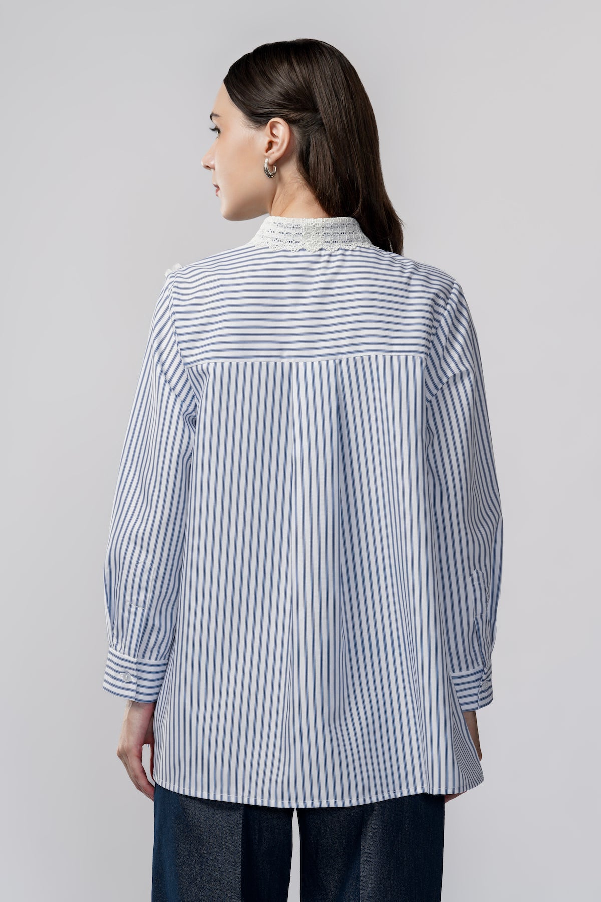 Jianne Lace Shirt - Blue Waves