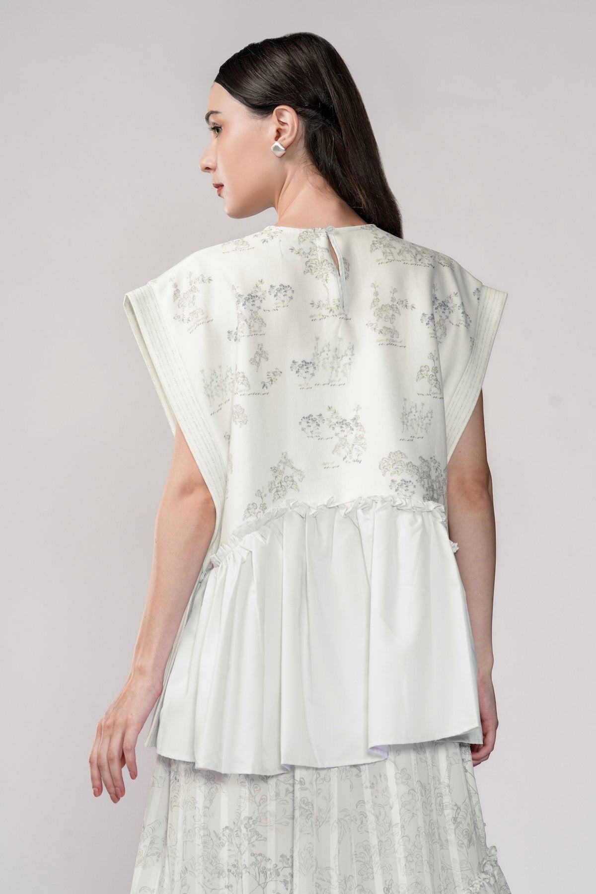 Samara Peplum Vest - Pearl