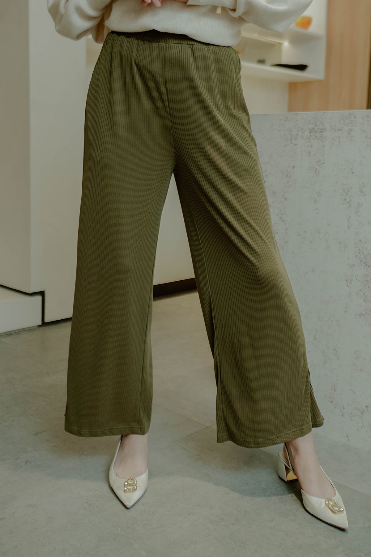 Knit Pants - Dark Olive