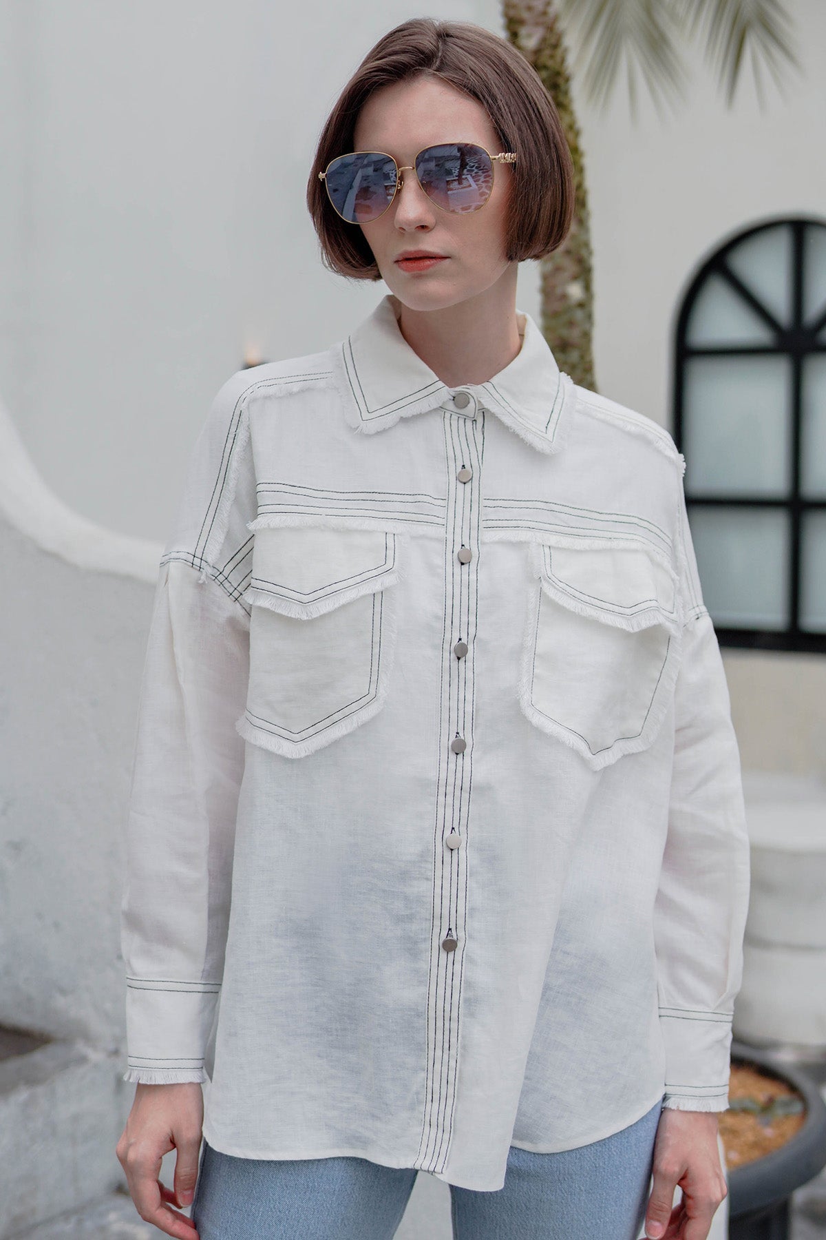 Hera Pocket Shirt - White