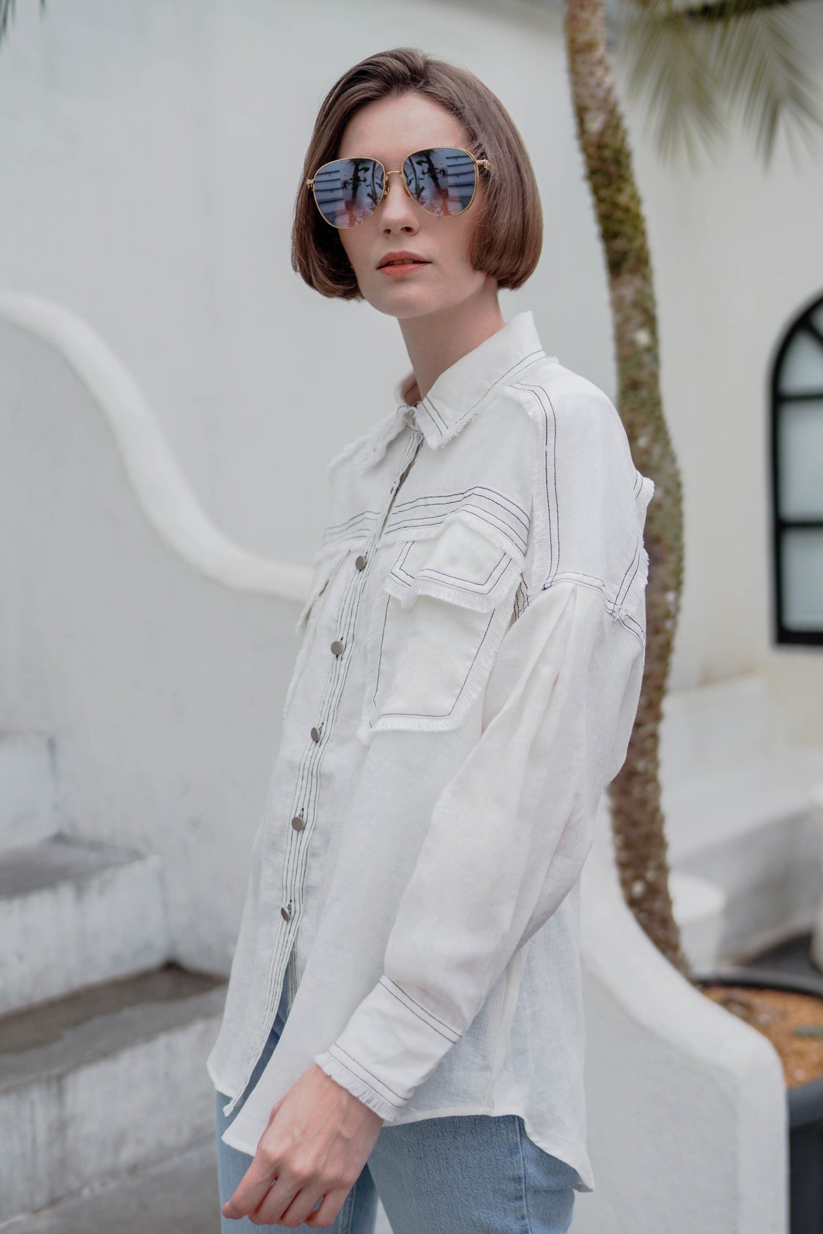 Hera Pocket Shirt - White