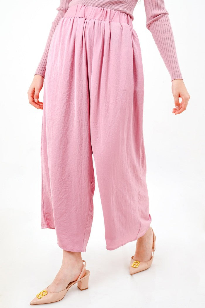 Flowy Wide Pants - Pink