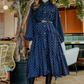 Bianca Polka Maxi Dress - Navy