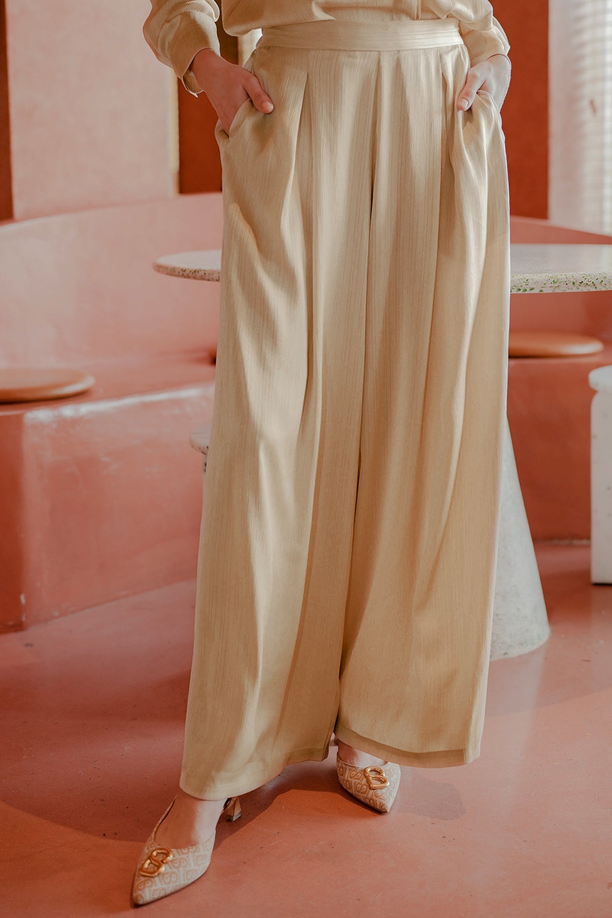 Amaya Basic Set Pants - Cream