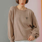 Sweatshirt With Dolman Sleeve - Beige