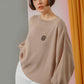 Sweatshirt With Dolman Sleeve - Beige