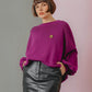 Sweatshirt With Dolman Sleeve - Plum