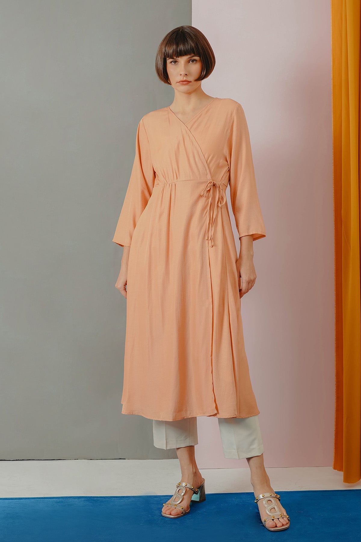 Namika Wrap Tunic - Peach