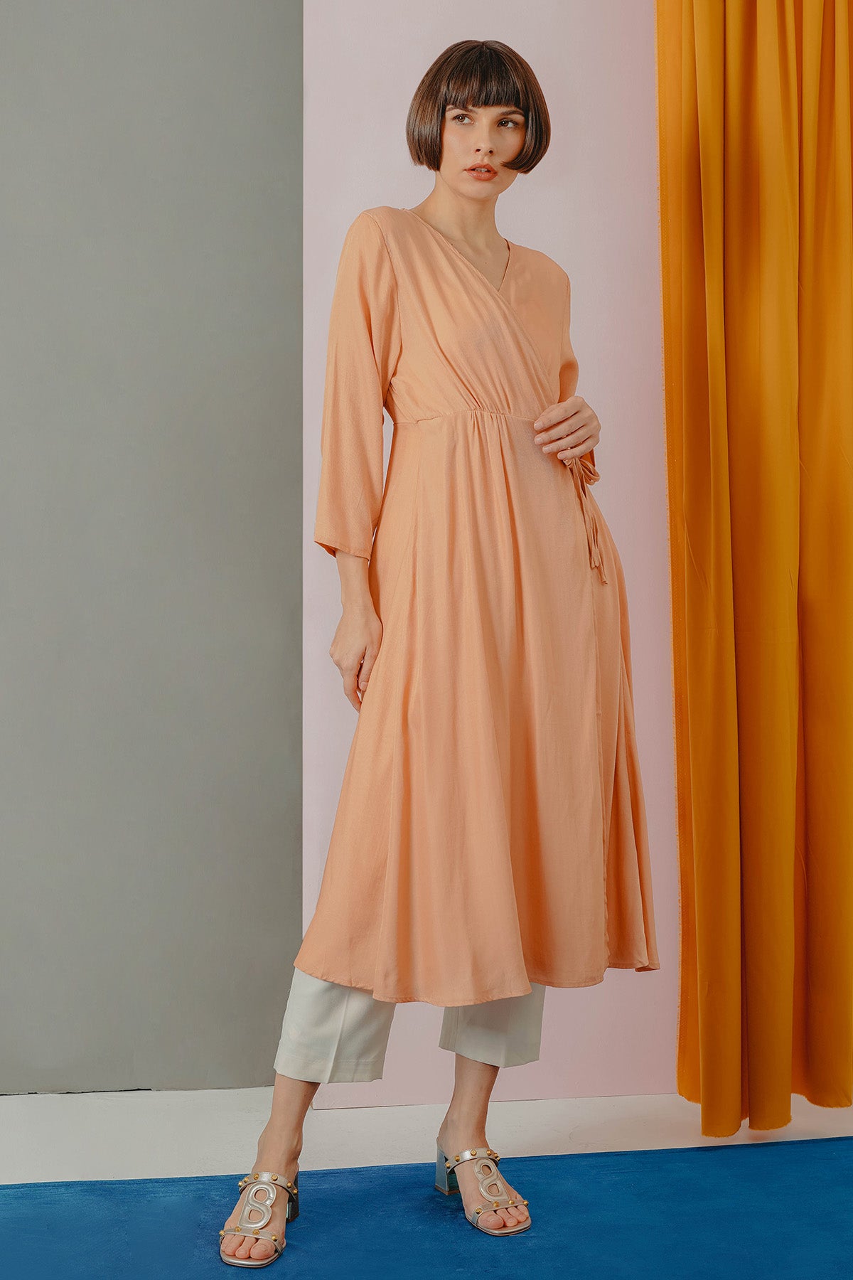 Namika Wrap Tunic - Peach