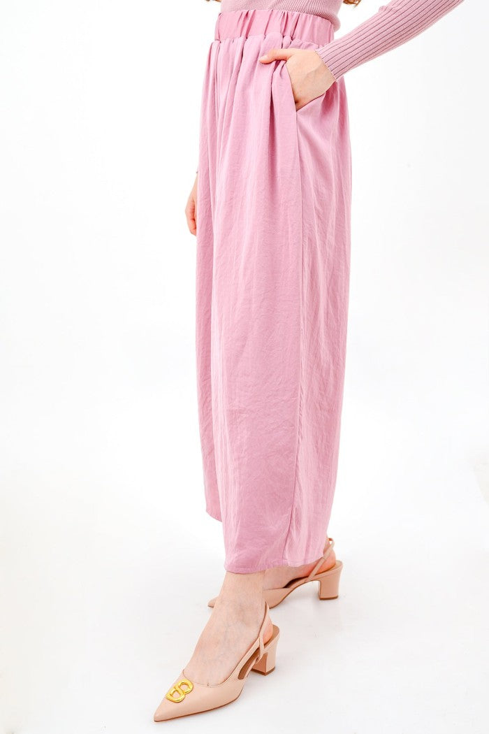 Flowy Wide Pants - Pink