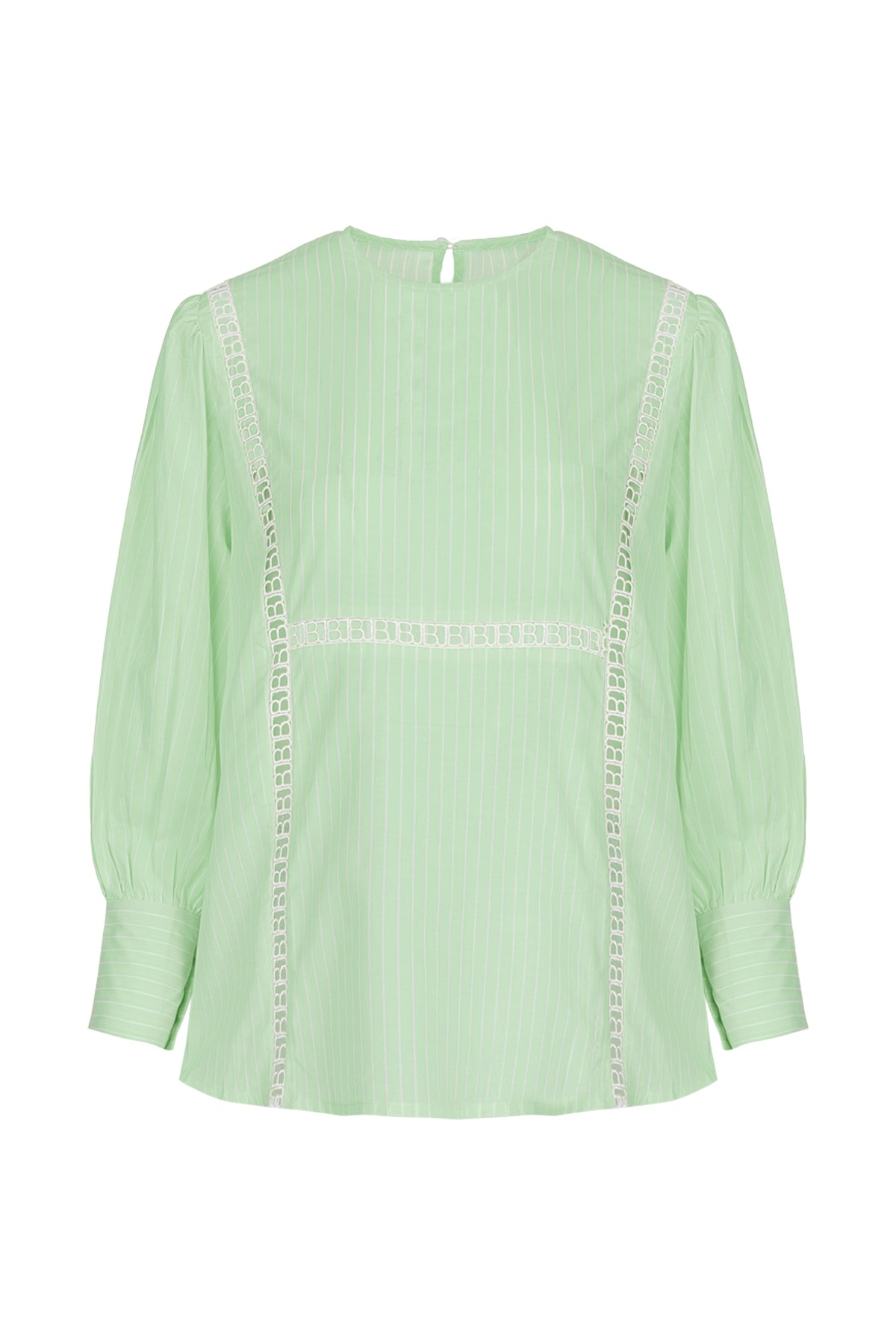 Alice Stripe Detailed Blouse - Mint Green