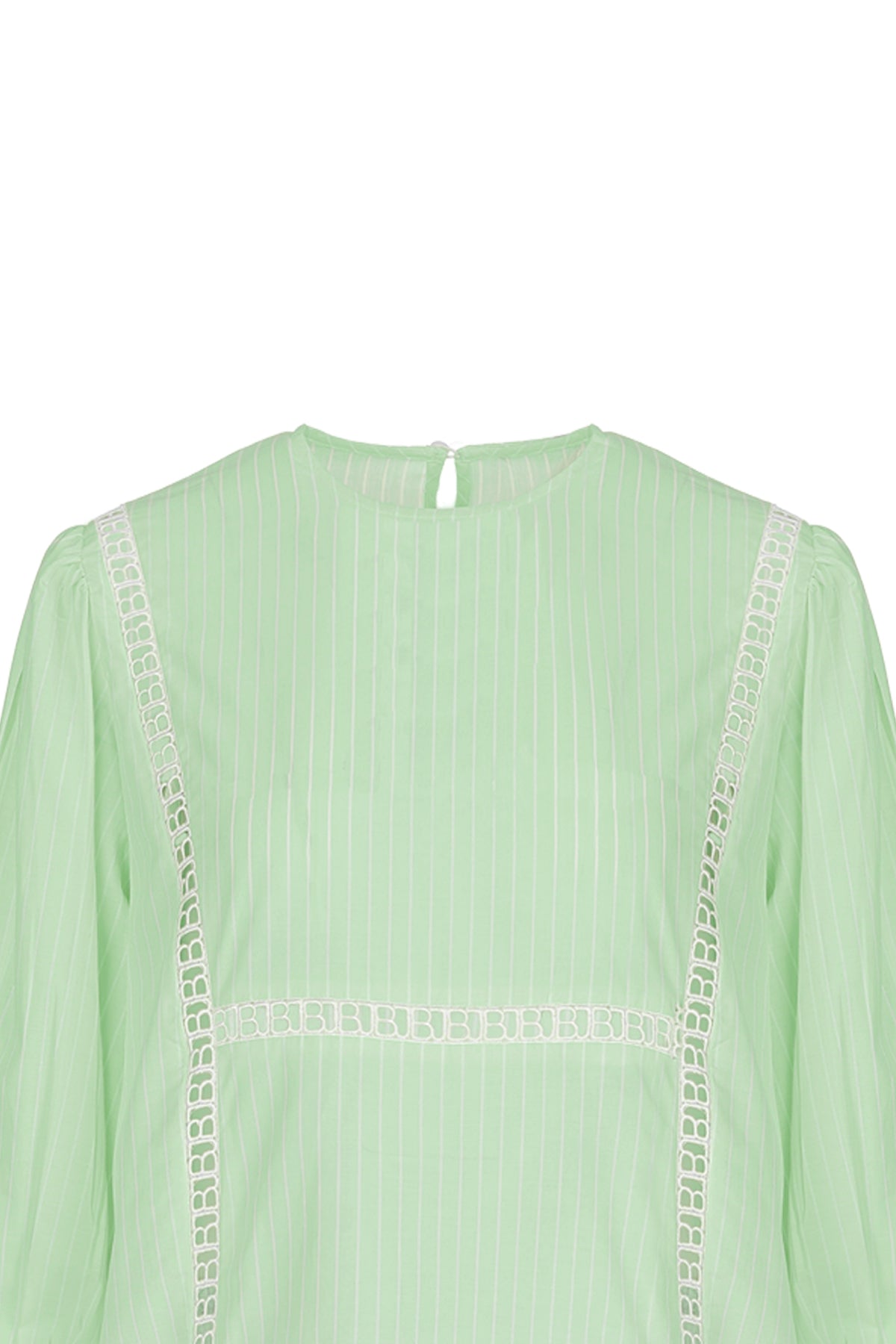 Alice Stripe Detailed Blouse - Mint Green