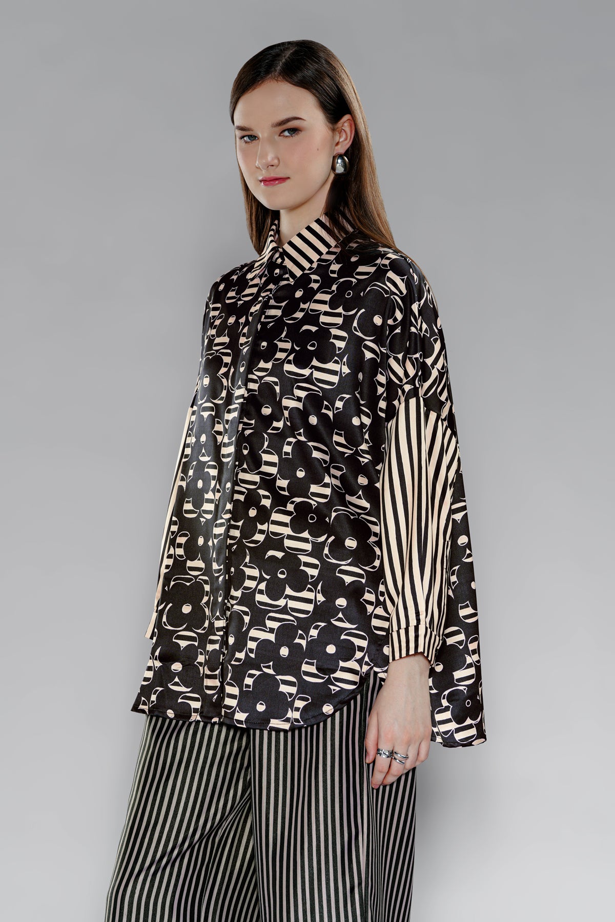 Adara Drop Shoulder Shirt - Caviar