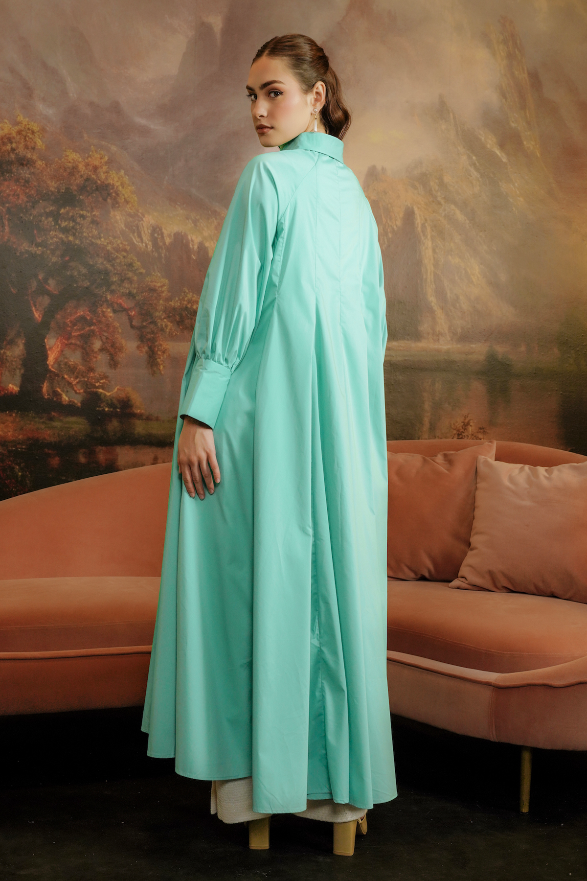 Adira Dress With Raglan Sleeve - Aqua