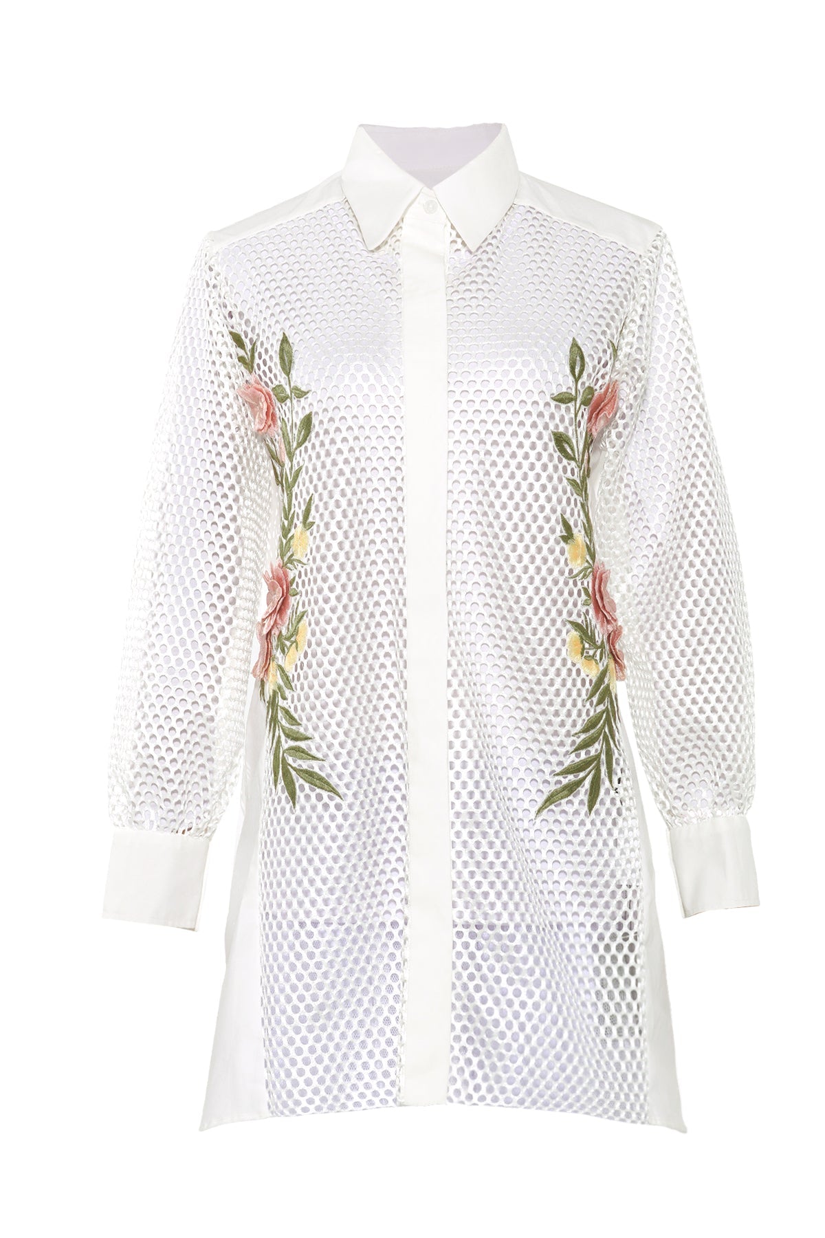 Adira Embroidery Shirt - White