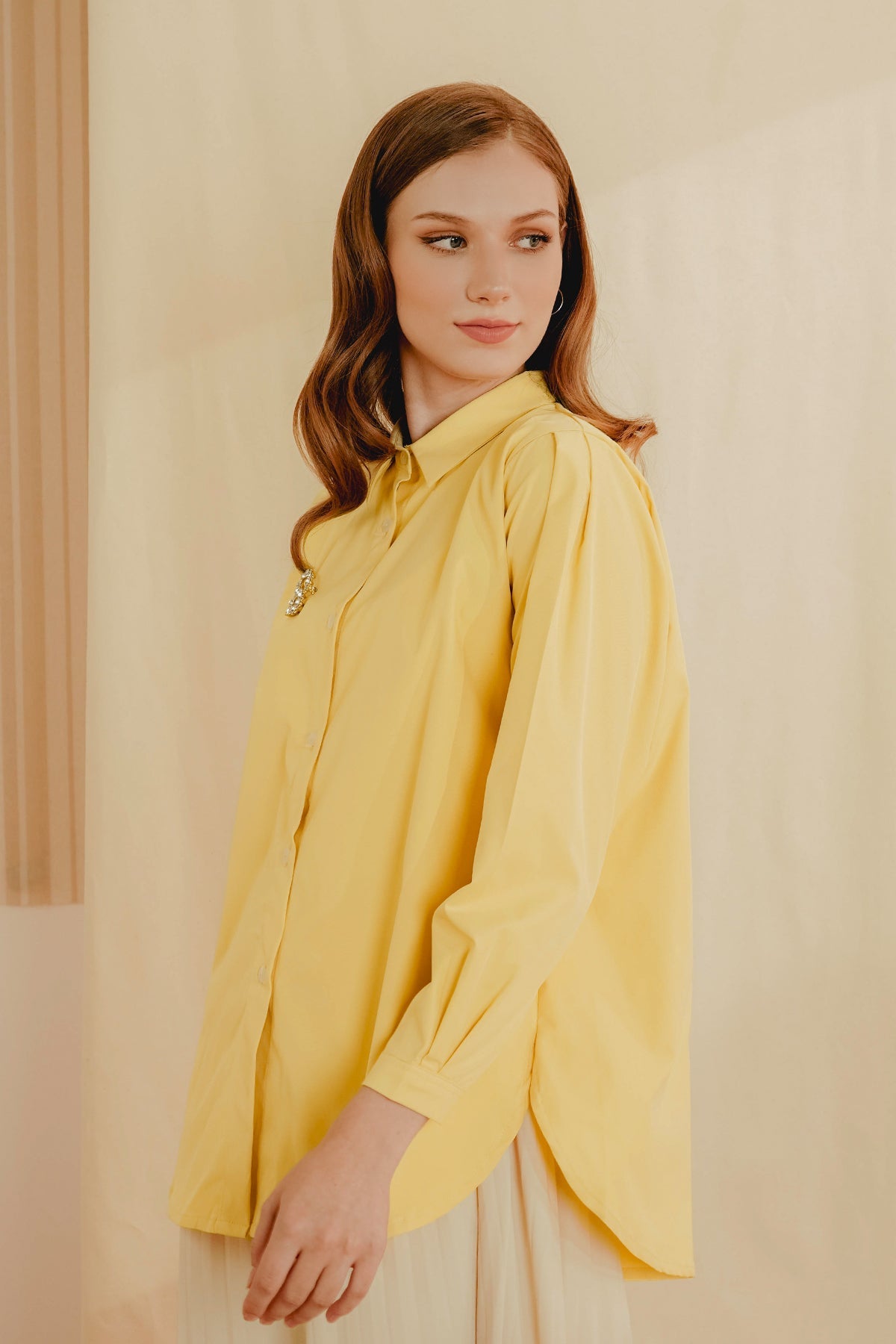 Aleera Puffy Shirt - Yellow