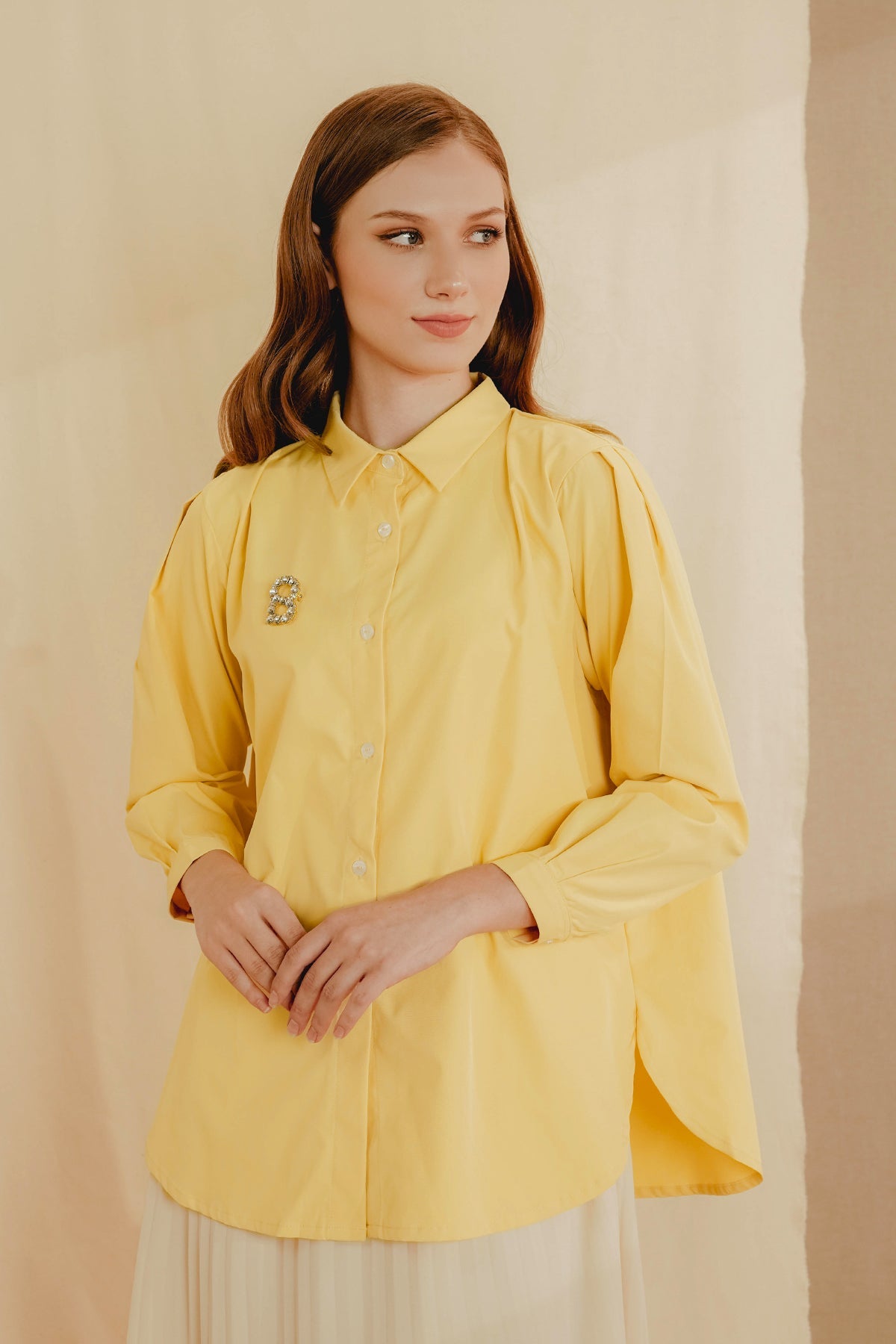 Aleera Puffy Shirt - Yellow