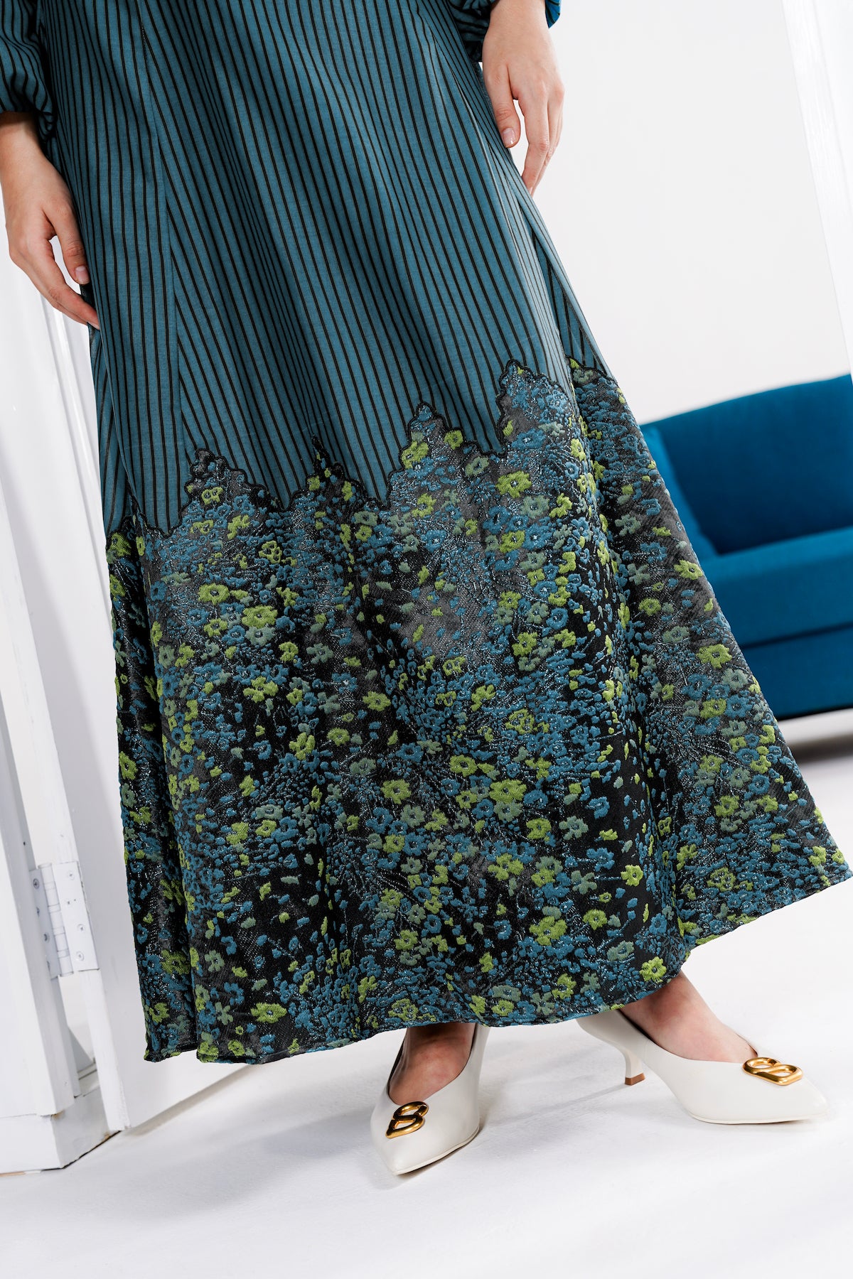 Aletta Jacquard Skirt - Teal