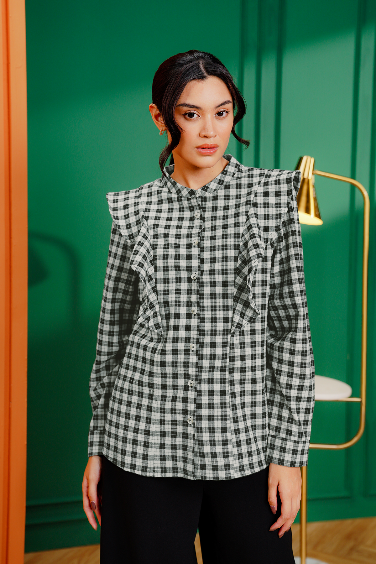 Amara Plaid Shirt - Black