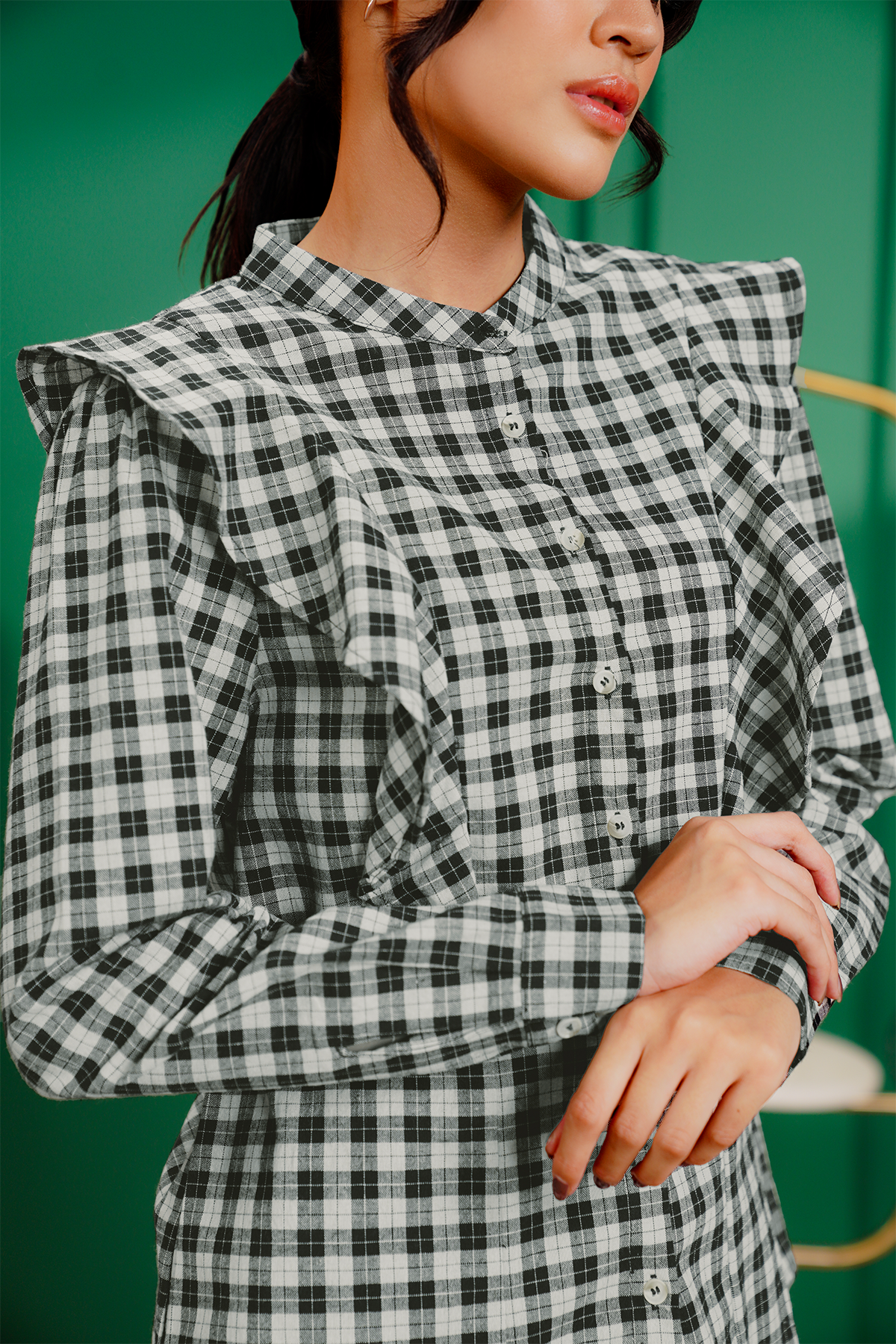 Amara Plaid Shirt - Black