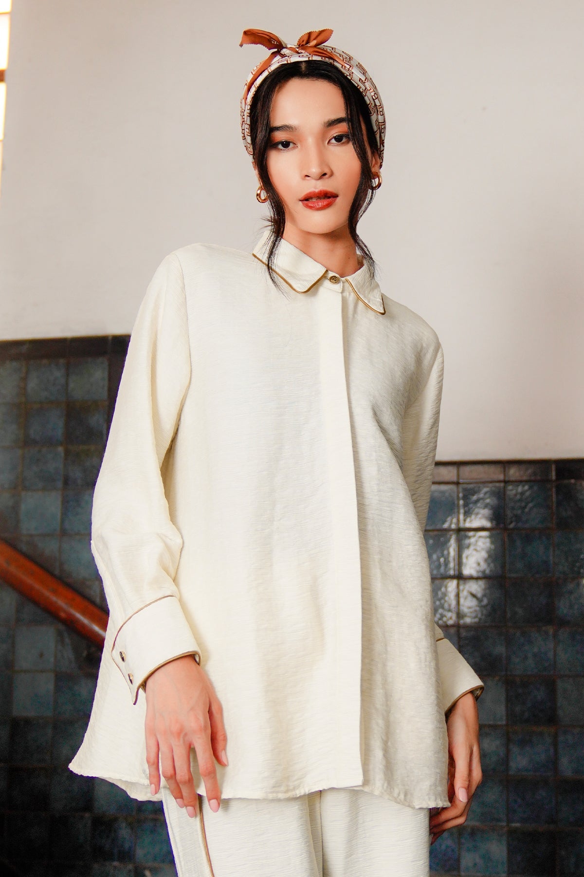 Amona Binding Shirt - Cream