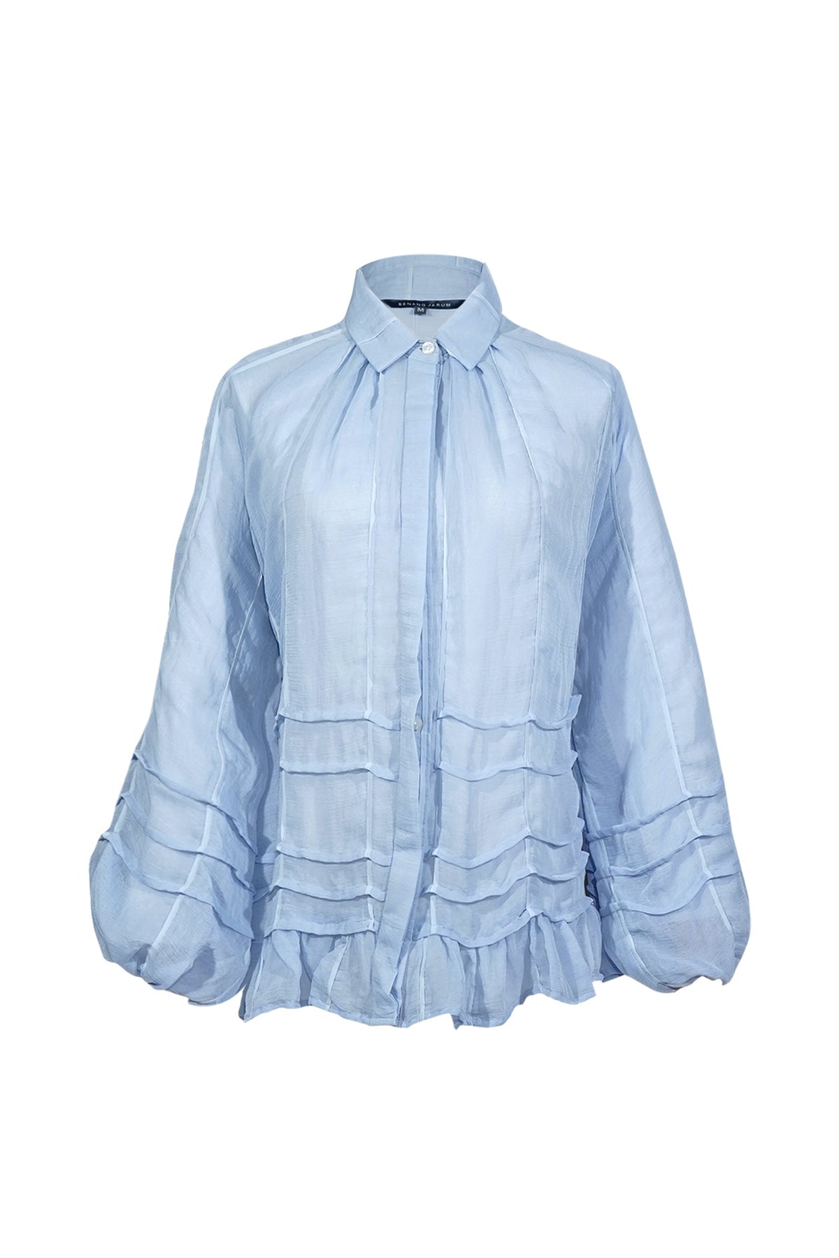 Anzy Shirt With Pleated Detail - Blue