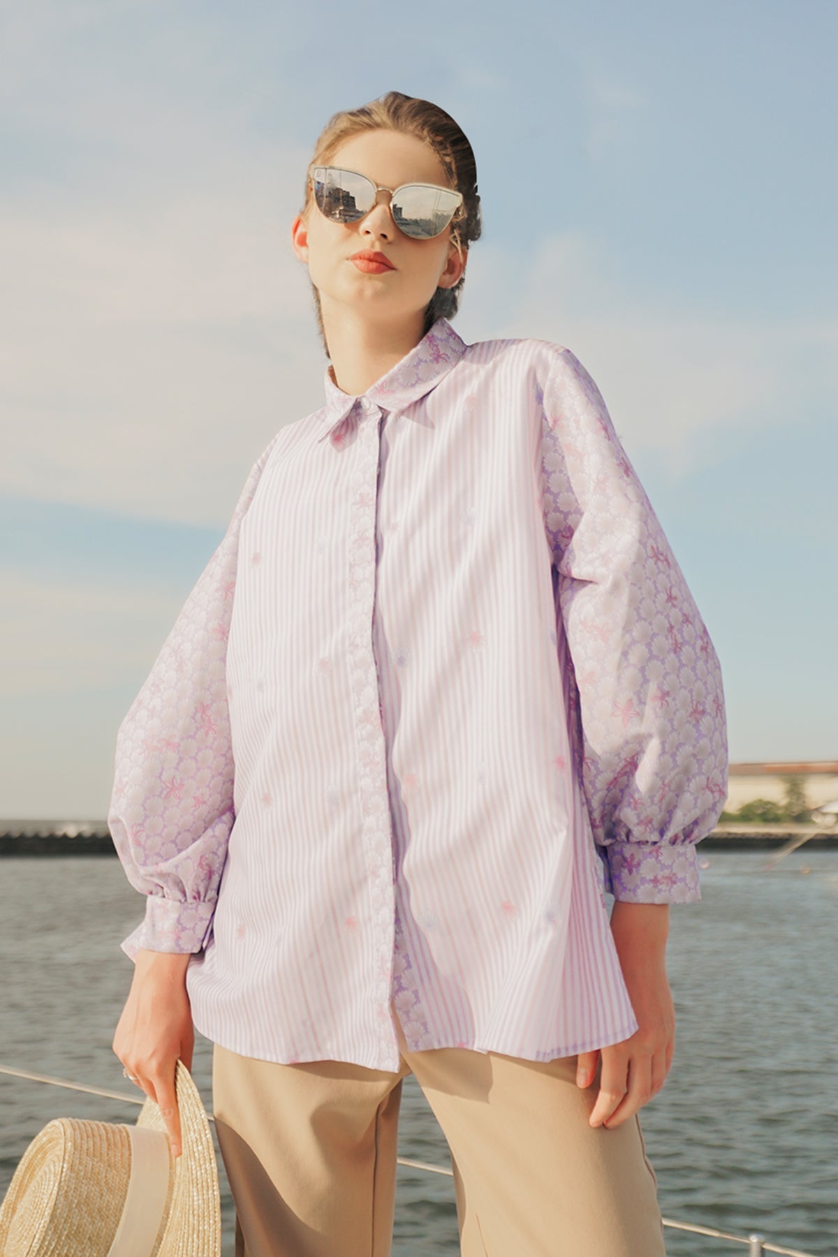 Aquarielle Godet Shirt - Purple