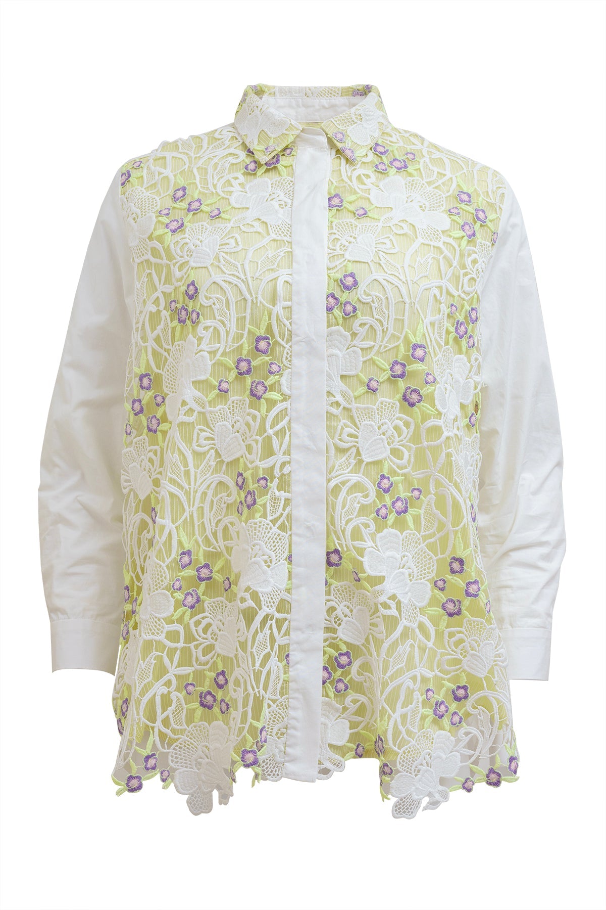 Azeta Embroidery Shirt - Yellow