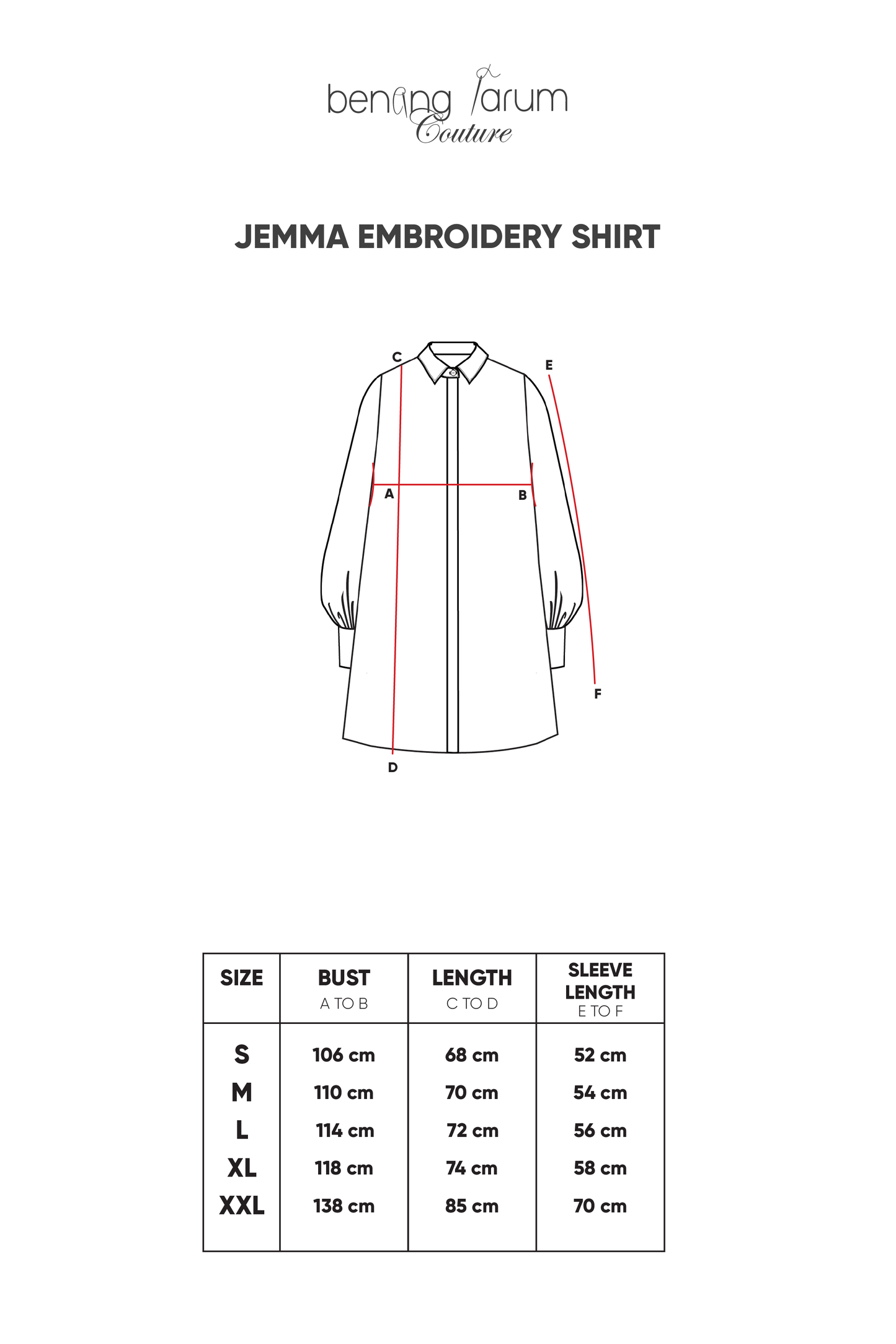 Jemma Embroidery Shirt - Black