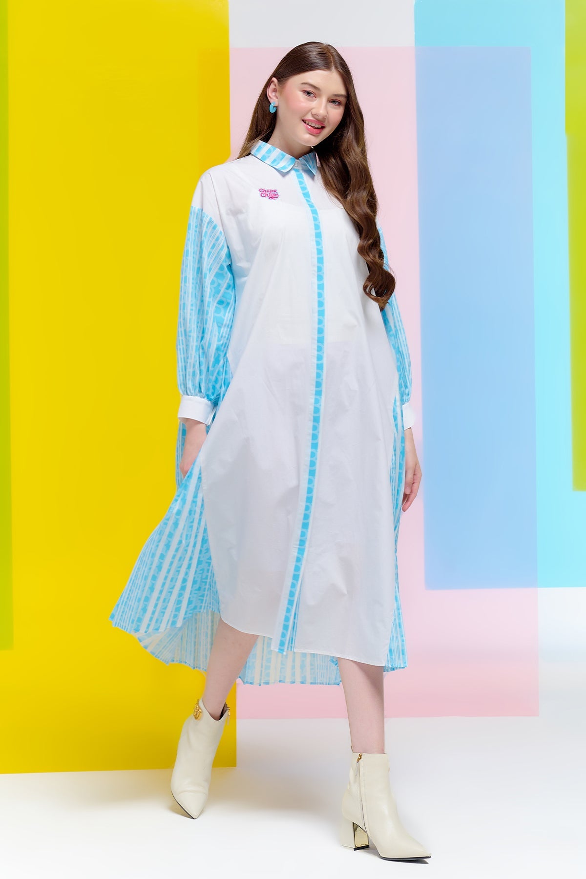 Chupa Chups Pleated Tunic - Sea Salt