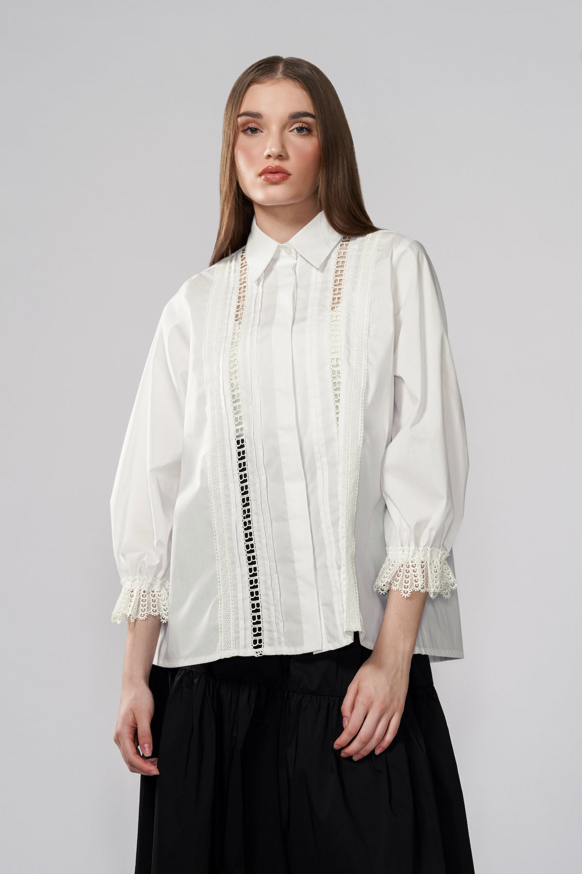 Beatrice Lace Shirt - White