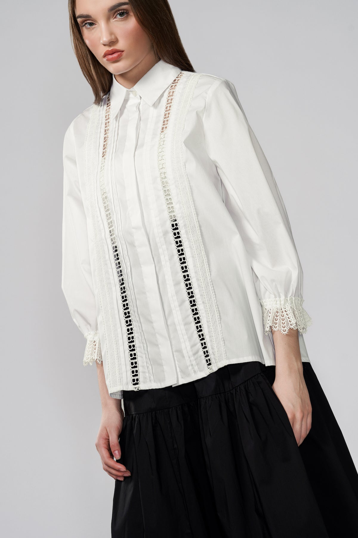 Beatrice Lace Shirt - White