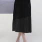 Two Tone Pleated Skirt Black Grey