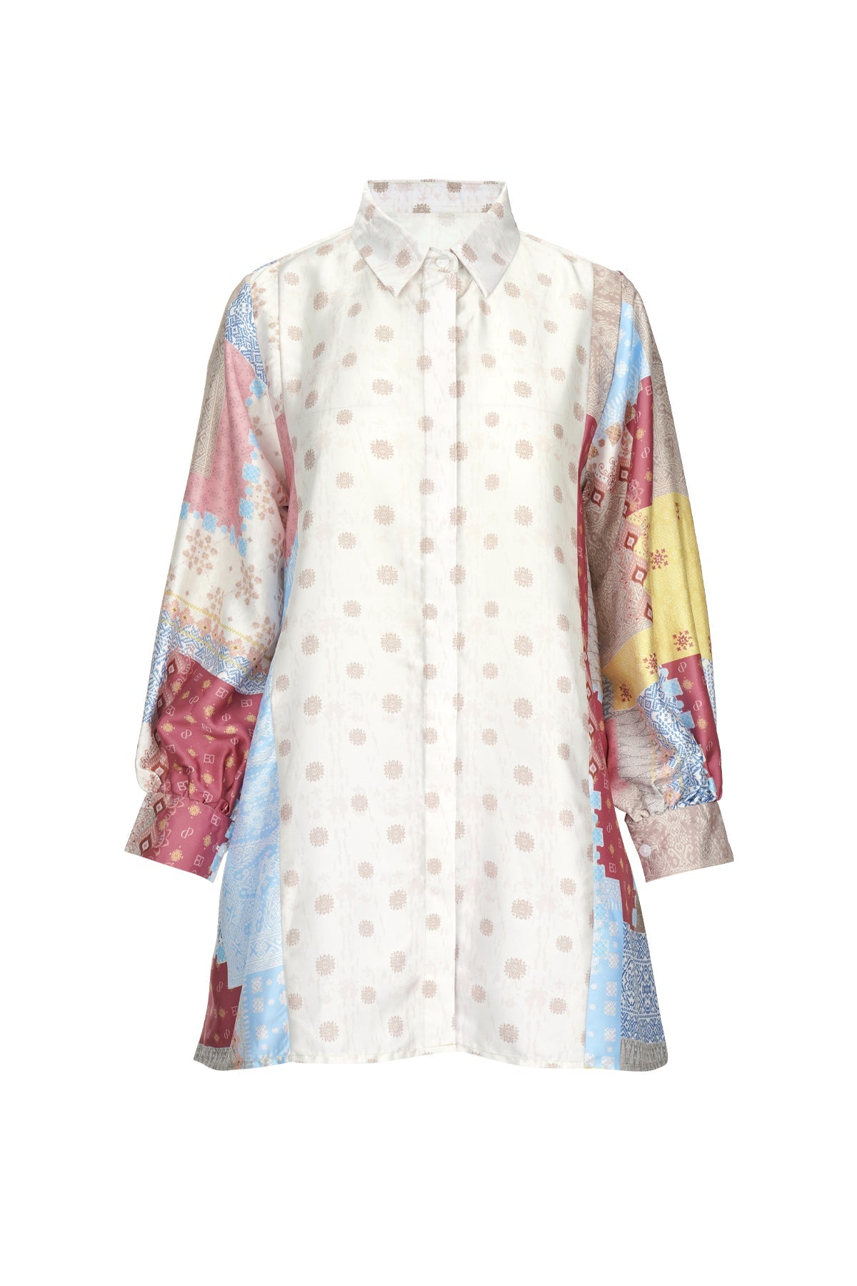 Benang Pelangi Bungo Patchwork Shirt - Ivory