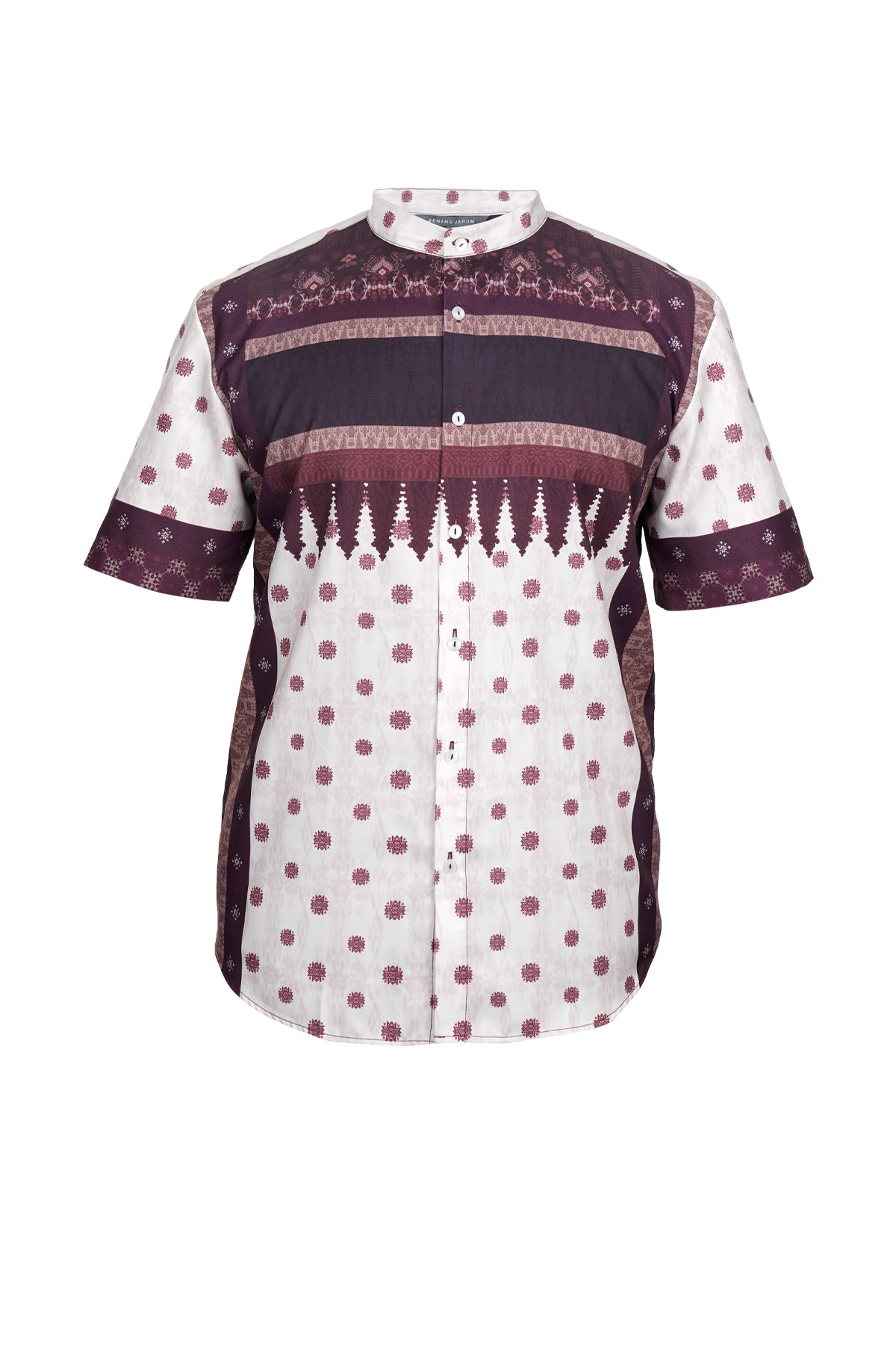 Benang Pelangi Gending Men Shirt Short Sleeve - Maroon