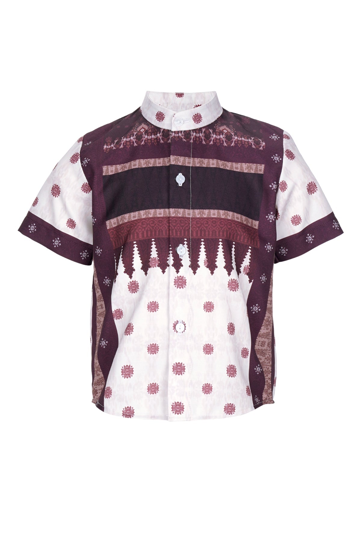 Benang Pelangi Nalanda Kids Shirt Short Sleeve - Maroon