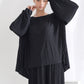 Black Pleats Me Flowy Blouse