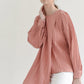 Cantaloupe Asymmetric Pleated Blouse