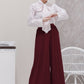 Maroon Pleats Me Flowy Pants