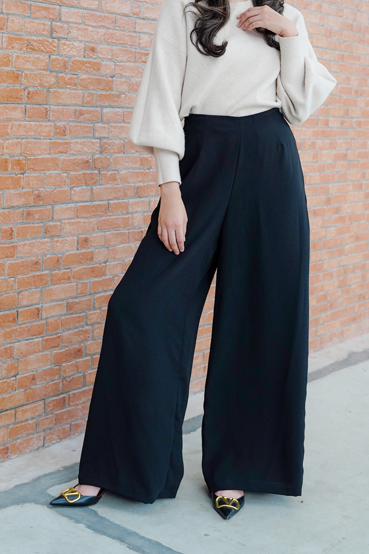 Black Wide Leg Trousers