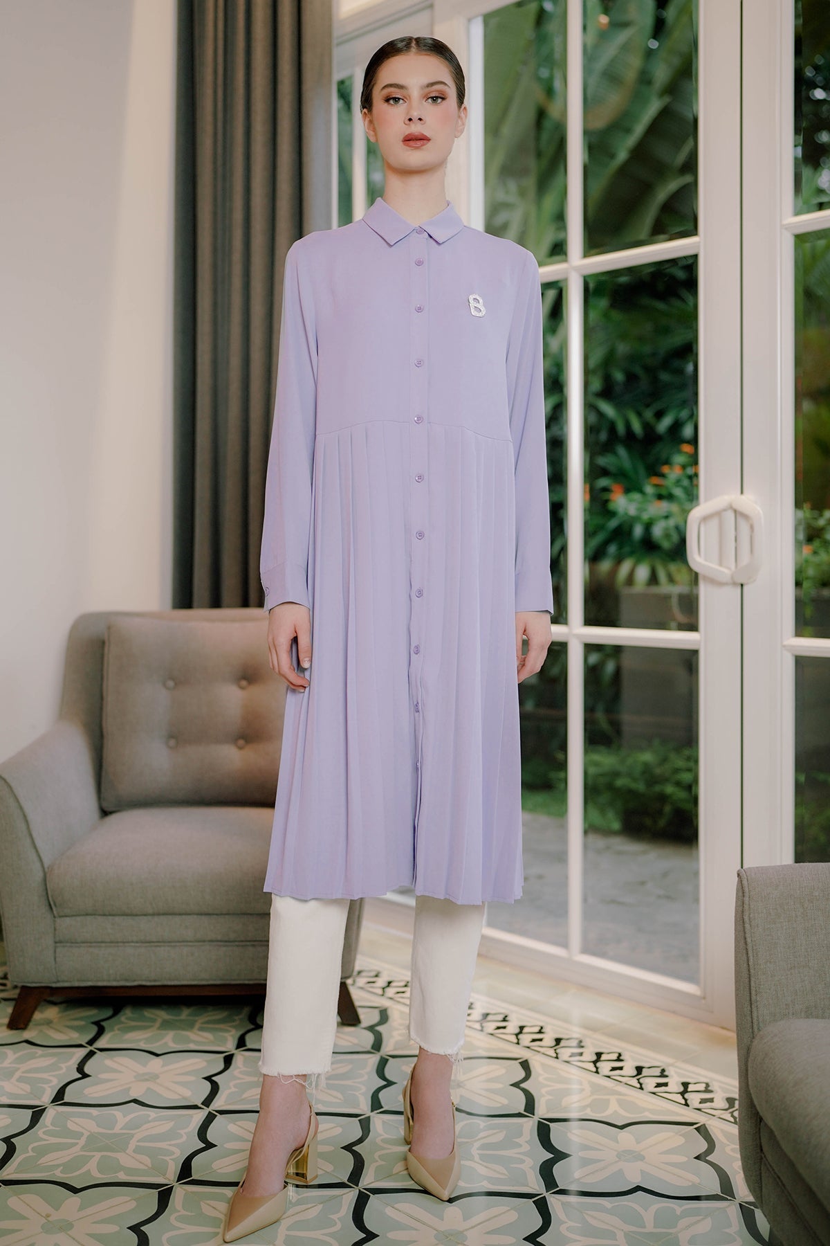 Catia Midi Dress - Lavender