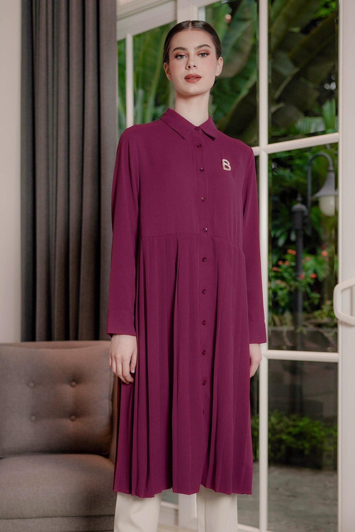 Catia Midi Dress - Raspberry