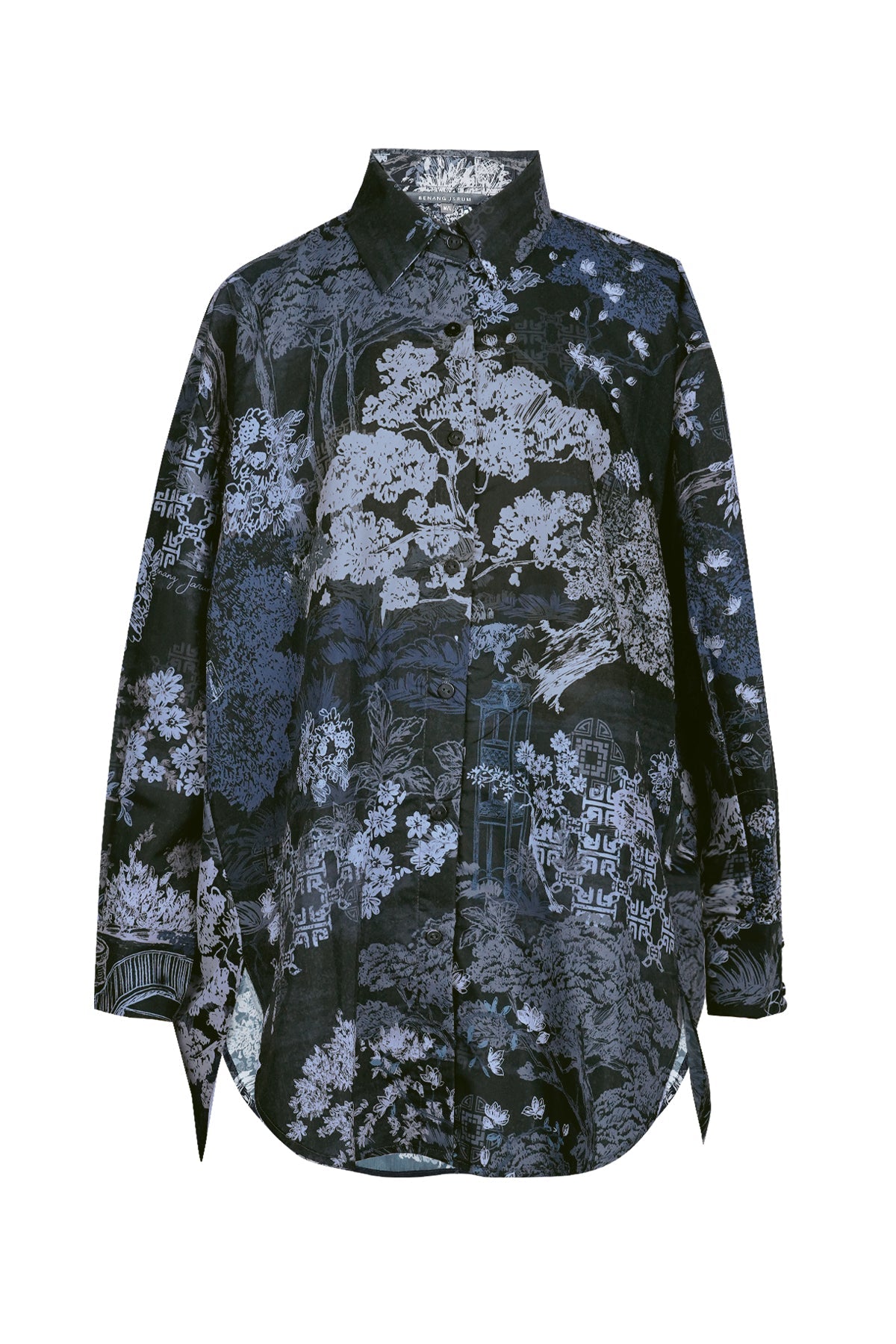 Chinoiserie Oversized Shirt - Navy